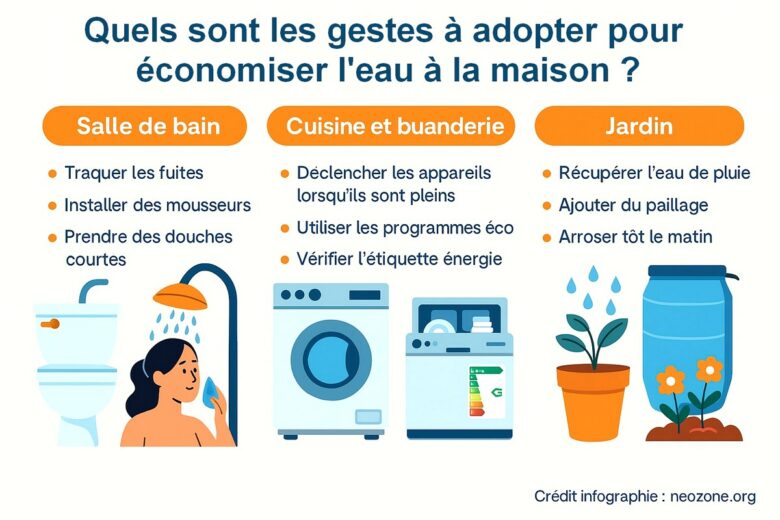 Infographie : comment économiser l'eau dès la rentrée ?