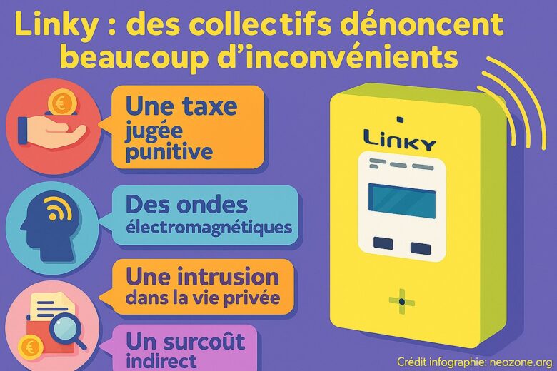 Infographie : Linky : des collectifs dénoncent la nouvelle taxe appliquée depuis le 1er août 2025.