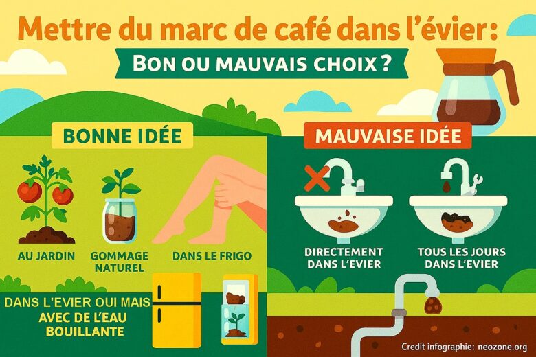 Infographie : le marc de café dans l'évier, oui, mais pas n'importe comment !