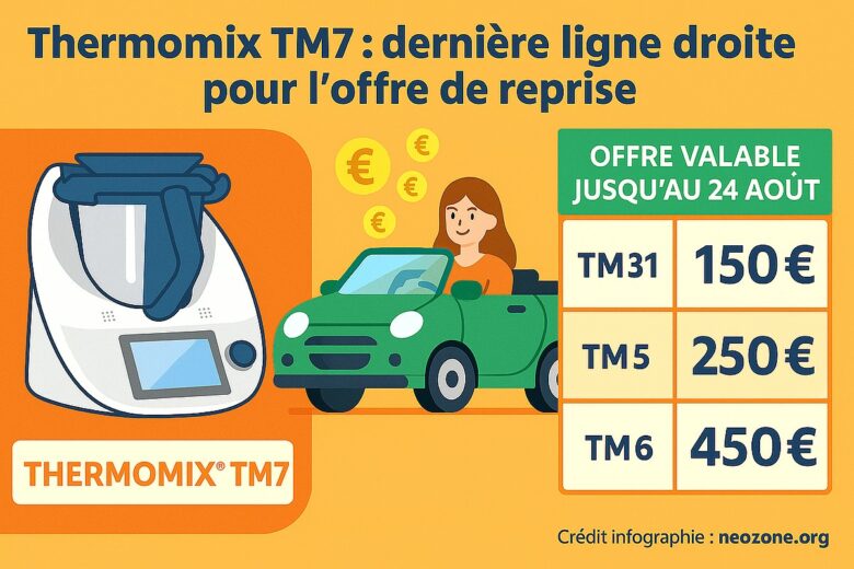 Infographie : Thermomix TM7, moteur économique de l’Eure-et-Loir et offre spéciale de reprise valable jusqu’au 24 août.