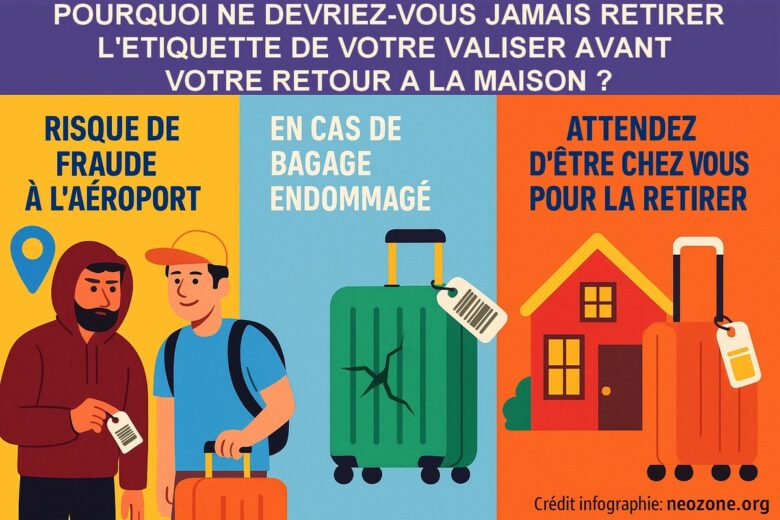 Infographie : pourquoi jeter l'étiquette de sa valise à l'aéroport est une très mauvaise idée ?