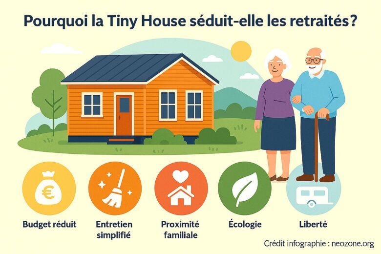 Infographie : pourquoi la Tiny House attire de plus en plus de retraités en quête d’un mode de vie simple, économique et plein de liberté.
