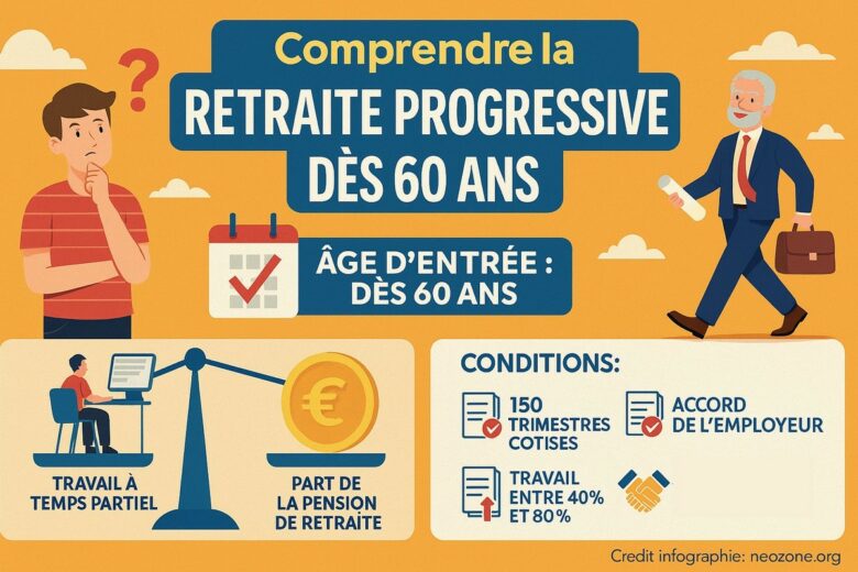 Infographie : la retraite progressive à 60 ans ? Oui, mais pas pour tous les travailleurs !