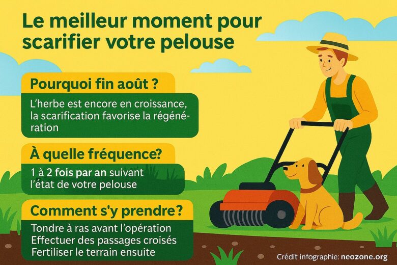 Infographie : pourquoi faut-il scarifier sa pelouse à la fin de l'été ?