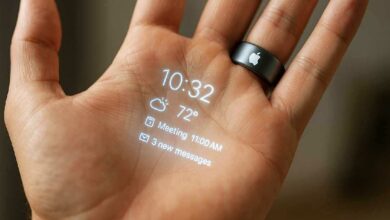 Une bague Apple qui projette des informations.