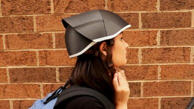 Un casque de vélo façon origami.
