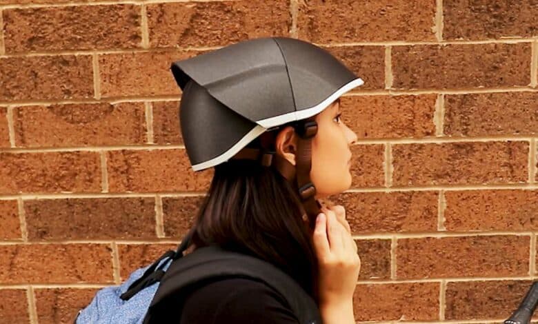 Un casque de vélo façon origami.