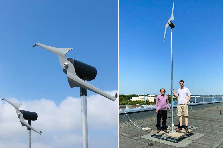Une éolienne bipale à axe horizontal.