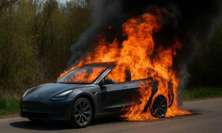 Les voitures électriques ne s’embrasent pas plus souvent que les autres, mais elles sont plus difficiles à éteindre.