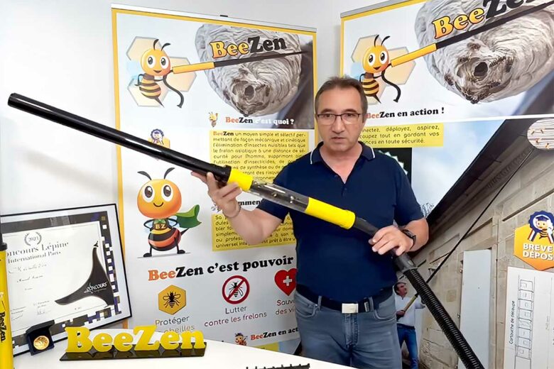 Présentation de Beezen une perche aspirante pour éliminer les frelons asiatiques.