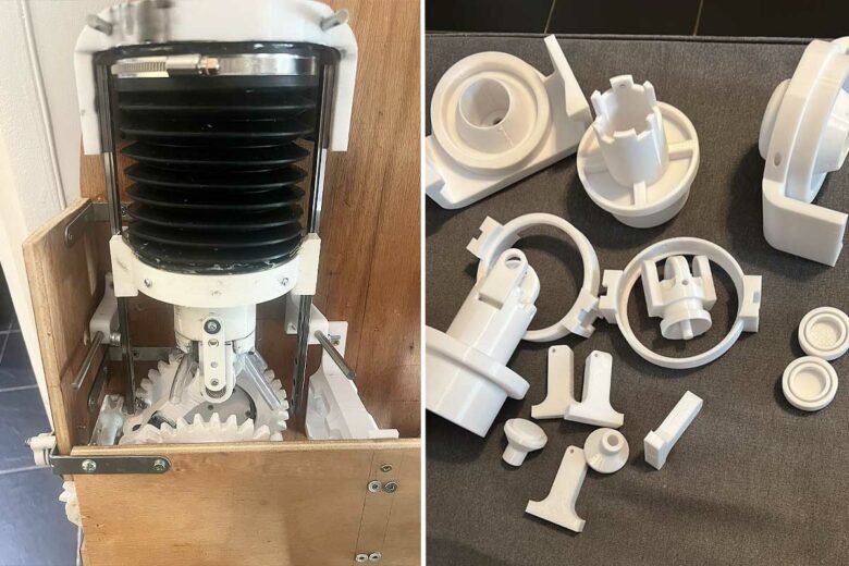 Un mécanisme de compression de l'air.