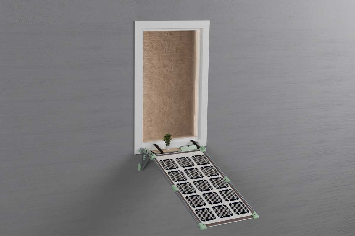 Un panneau solaire à la fenêtre.