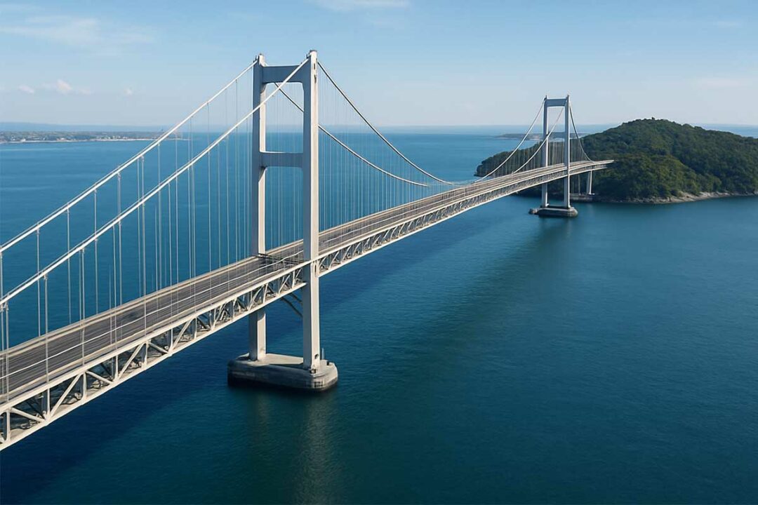 Un pont suspendu.