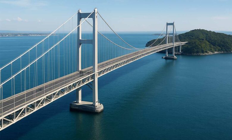Un pont suspendu.