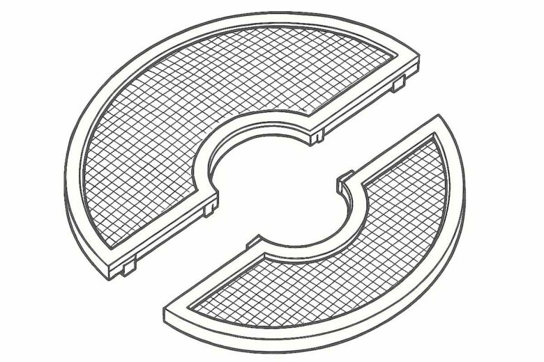 Dessin du filtre de purificateur d'air.