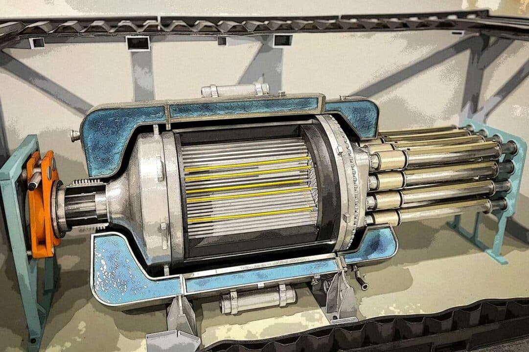 Un mini réacteur nucléaire vu en coupe.