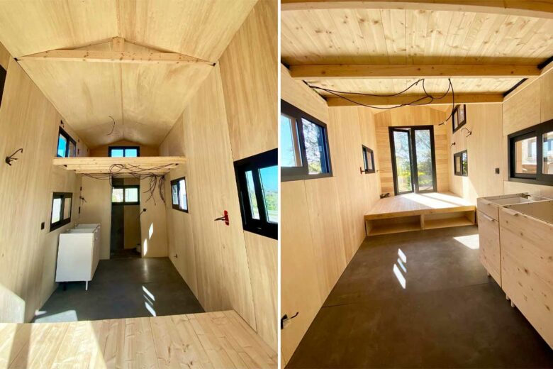 Une tiny house en cours de construction.