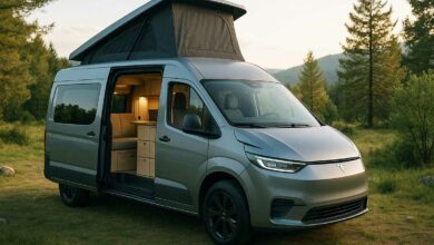 Un van aménagé Tesla imaginé par une IA.