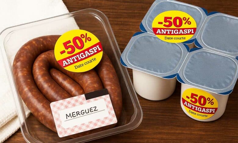 Des aliments en promotion avec une DLC courte.