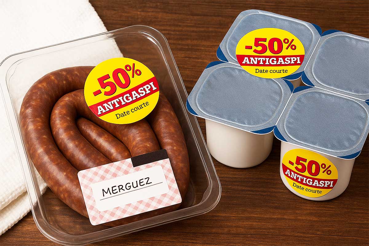 Des aliments en promotion avec une DLC courte.