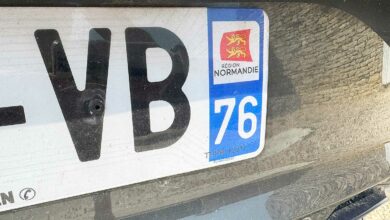 Une plaque d'immatriculation normande.