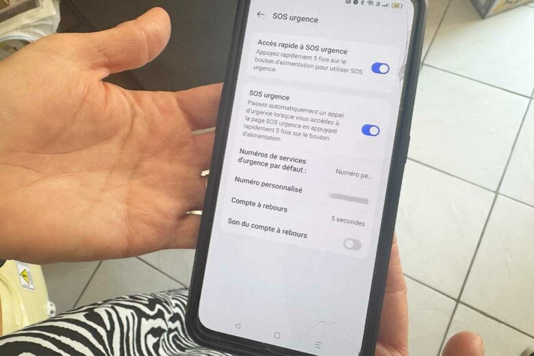 Le menu pour un Android.