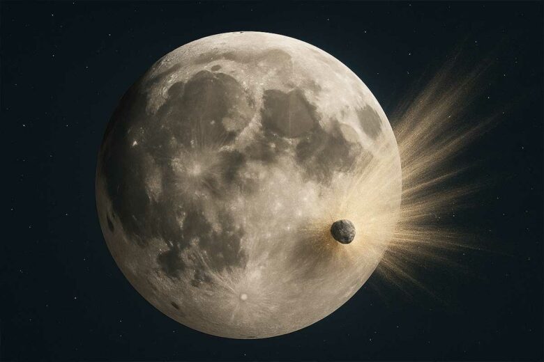 Un astéroïde s'écrase sur la Lune.