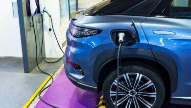 Un véhicule BYD en charge.
