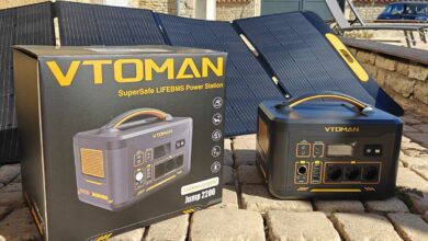 Vtoman Jump 2200 station électrique portable 2200W, générateur solaire de 1548Wh, batterie LiFePO4 avec booster batterie voiture, puissance d'entrée augmentée à 400W