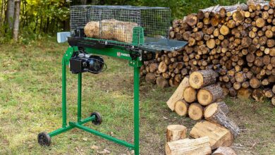 Un fendeur de buche pour le bois de chauffage.