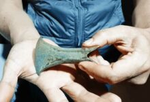 Une hache fabriquée à partir d'une météorite.