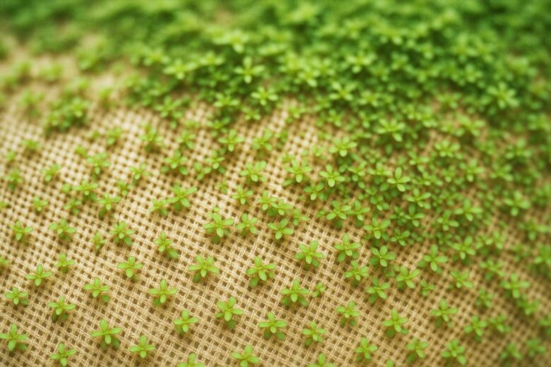 Des plantes intégrées au tissu.
