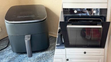 Un airfryer et un four.