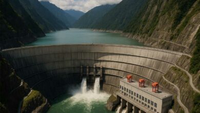 Une représentation graphique de la centrale hydroélectrique de Motuo.