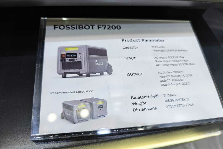 Les caractéristiques de la F7200.