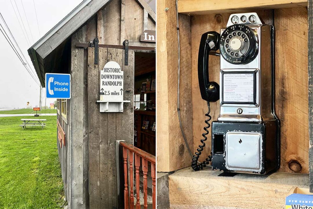 Un téléphone dans un point d'informations.