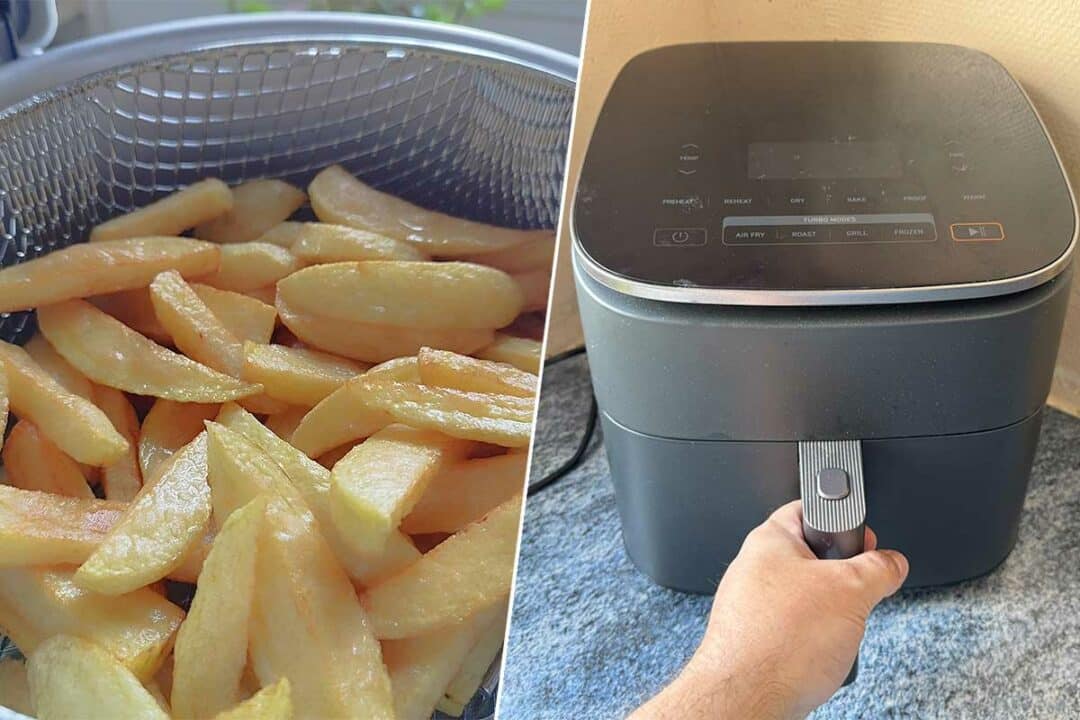 Des frites de friteuse et un airfryer.
