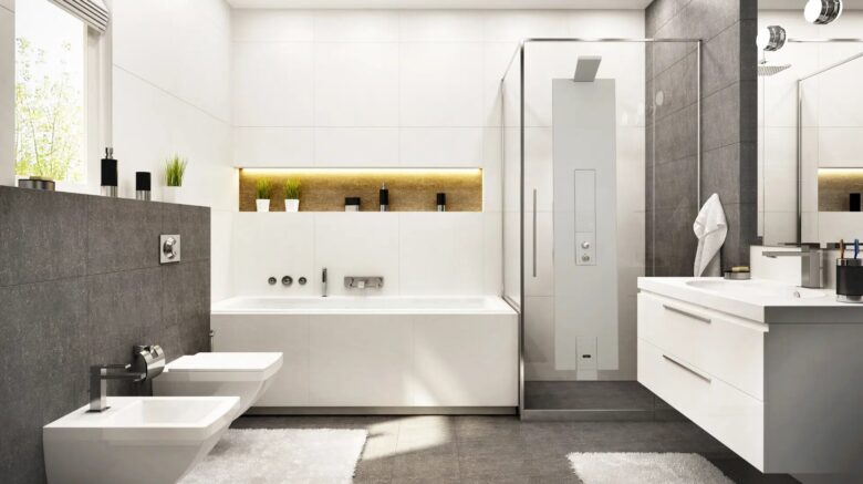 Une douche Flow Loop dans une salle de bains.