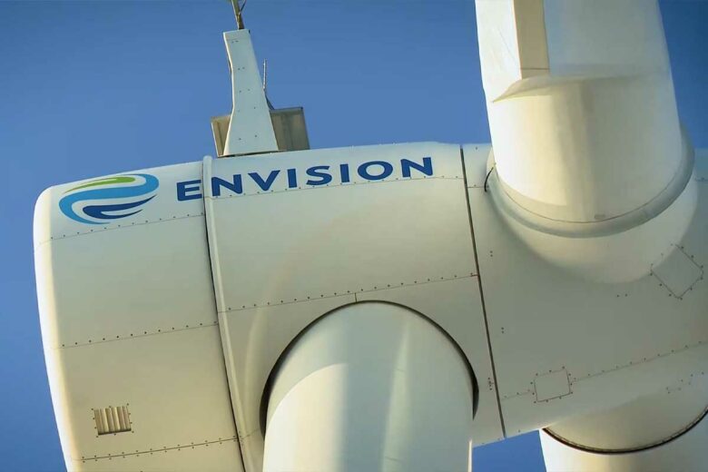 La turbine de l'éolienne bipale.