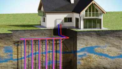 Une maison avec un chauffage géothermique.