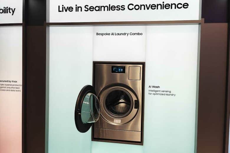 Le combo machine à laver / sèche-linge de Samsung.