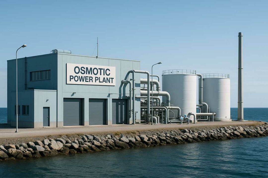 Une centrale électrique d'osmose pour produire de l'énergie.