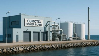 Une centrale électrique d'osmose pour produire de l'énergie.