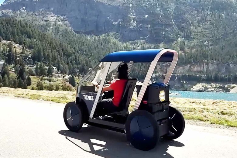 Le e-roe en démonstration dans le col de l'Iseran .