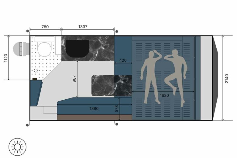 Configuration et dimensions du module.