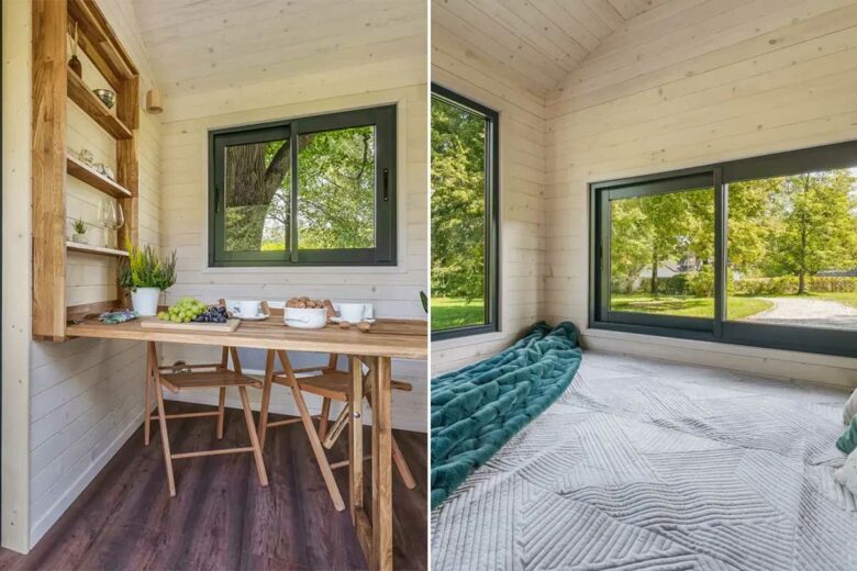 Un coin salon et un coin couchage.