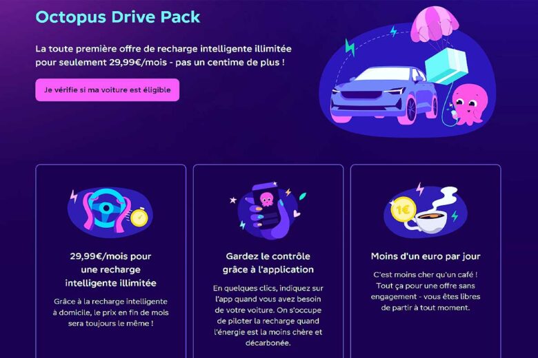 L'offre de Octopus pour son forfait électrique.