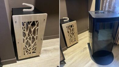 Une Granulebox pour stocker ses pellets auprès de son poêle.
