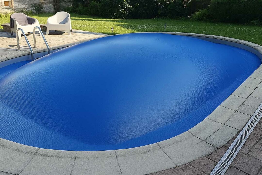 Un coussin d'hivernage dans une piscine.