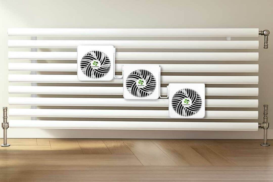 Un radiateur avec des ventilateurs Ecocalm.